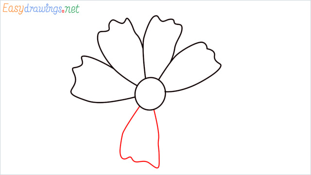 How to draw a Marigold flower step (6)