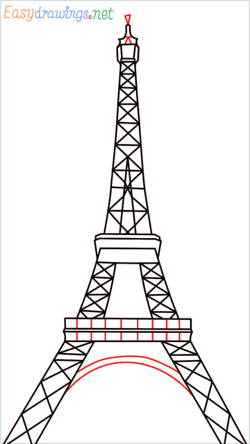 How to draw the Eiffel tower step (10)