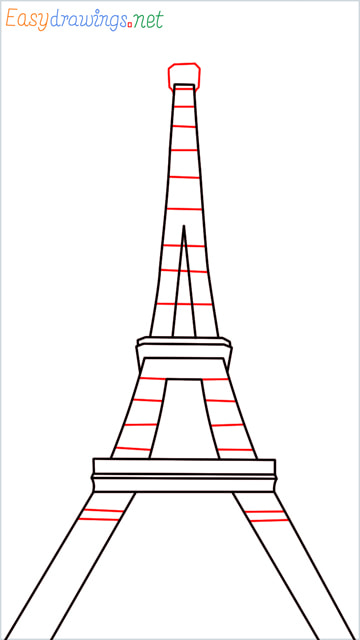 How to draw the Eiffel tower step (7)