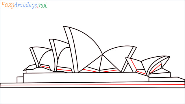 How to draw the Opera house step (11)
