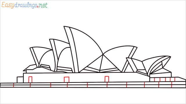 How to draw the Opera house step (12)