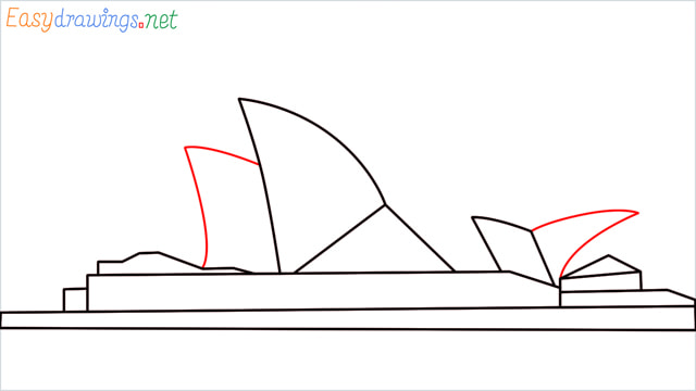 How to draw the Opera house step (6)