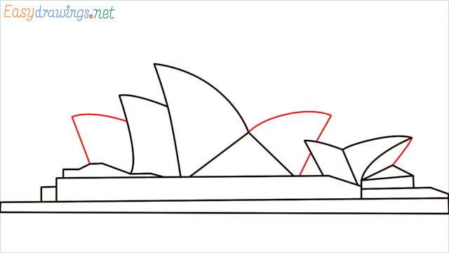 How to draw the Opera house step (7)