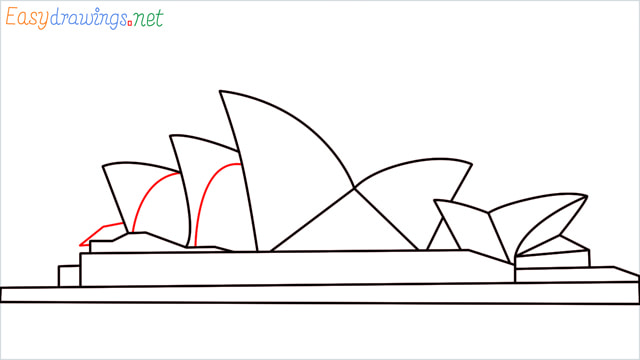 How to draw the Opera house step (8)