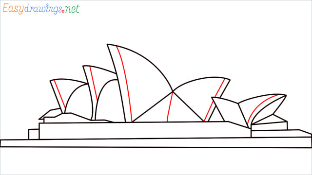 How to draw the Opera house step (9)