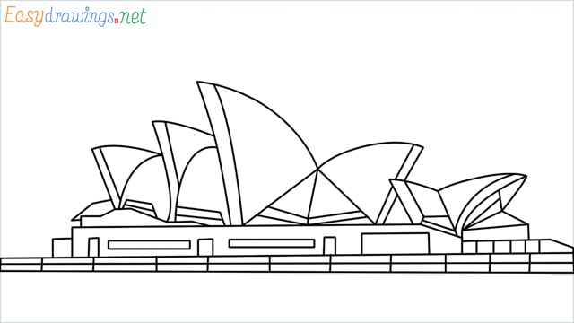 How to draw the Opera house step by step