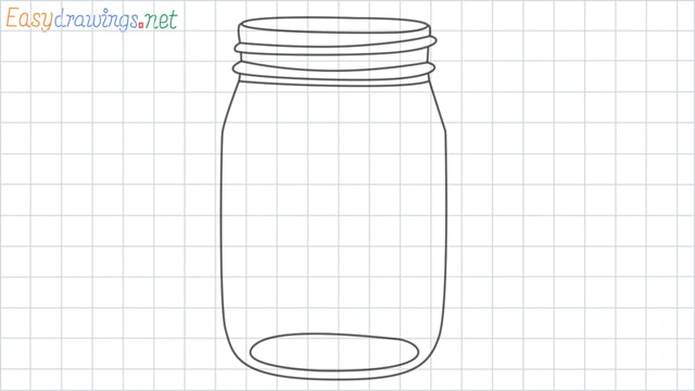 Mason jar grid line drawing