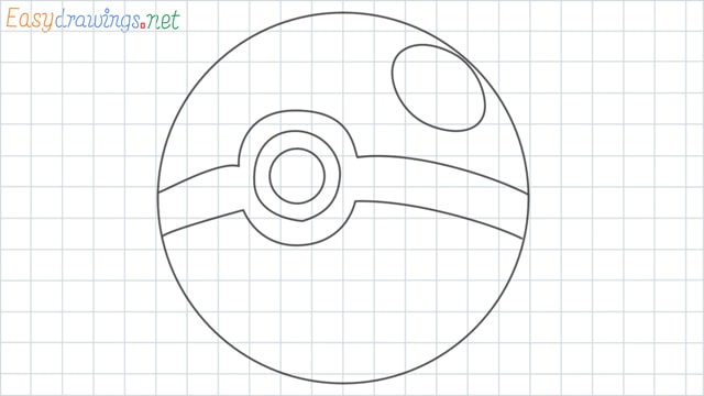 Pokemon ball grid line drawing