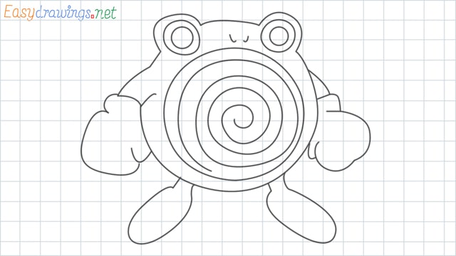 Poliwhirl grid line drawing