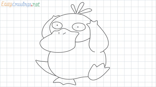 Psyduck grid line drawing