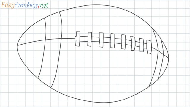 Rugby ball grid line drawing