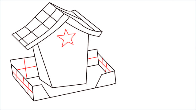 How to Draw a Gingerbread House step (10)