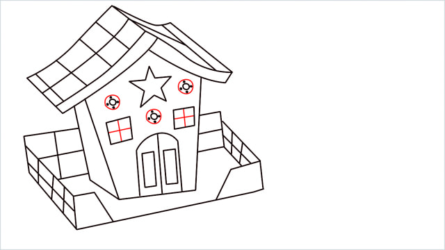 How to Draw a Gingerbread House step (13)
