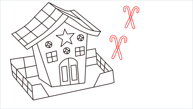 How to Draw a Gingerbread House step (14)