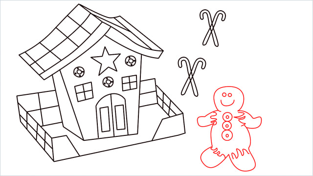 How to Draw a Gingerbread House step (15)
