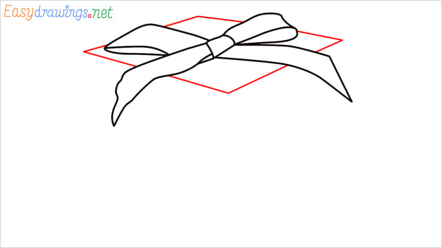How to draw Christmas presents box step (5)