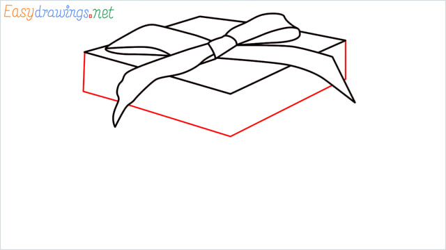 How to draw Christmas presents box step (6)
