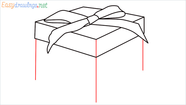 How to draw Christmas presents box step (7)