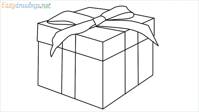 How to draw Christmas presents box step by step for beginners