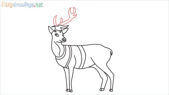 How to draw a Reindeer step (14)