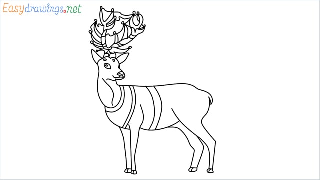 How to draw a Reindeer step by step for beginners