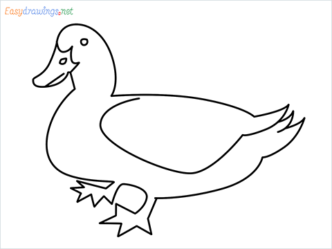 duck drawing for kids step by step for beginners