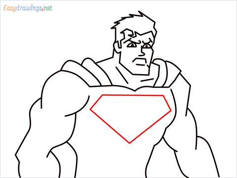 how to draw Justice League superman step (13)