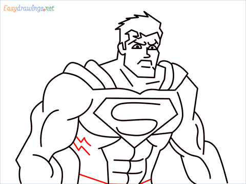 how to draw Justice League superman step (17)