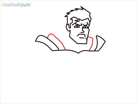 how to draw Justice League superman step (8)
