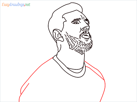 how to draw Lionel Messi step (12)