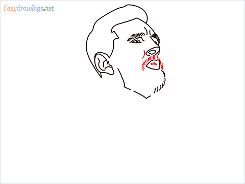 how to draw Lionel Messi step (8)
