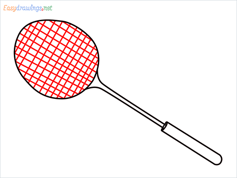 how to draw a badminton racket step (5)