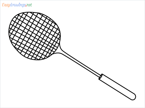 how to draw a badminton racket step by step for beginners