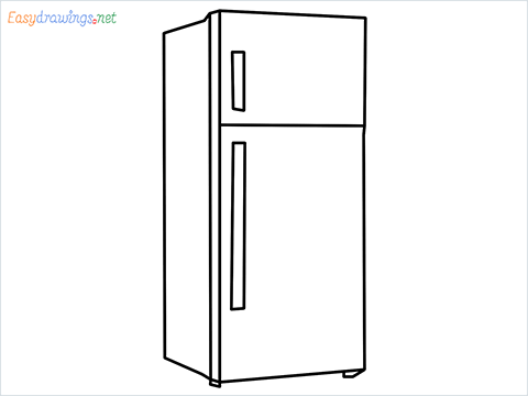 how to draw a fridge step by step for beginners
