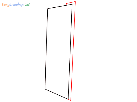 How To Draw A Double door refrigerator Step (2)