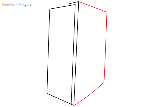 How To Draw A Double door refrigerator Step (3)