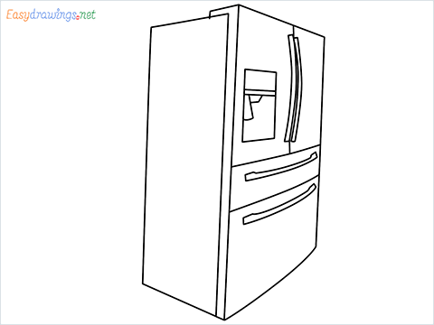 How To Draw A Double door refrigerator Step by Step
