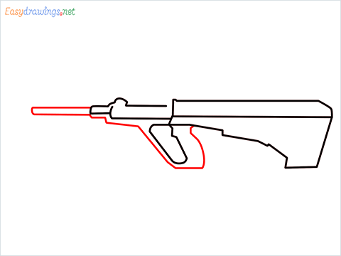 How to draw AUG gun step (4)