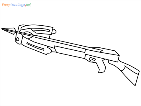 How to draw CROSSBOW step by step for beginners