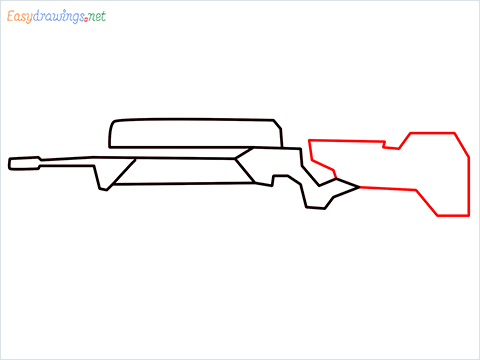 How to draw FAMAS Gun step (4)