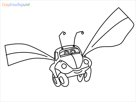 How to draw Flik car from disney cars step by step for beginners