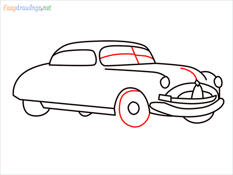 How to draw Hudson Hornet step (10)