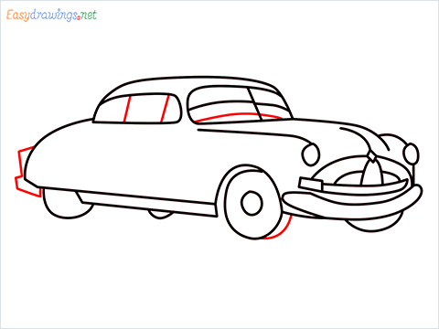 How to draw Hudson Hornet step (11)