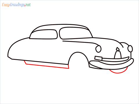 How to draw Hudson Hornet step (8)