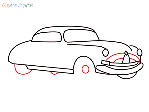How to draw Hudson Hornet step (9)