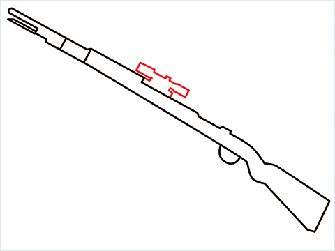How to draw KAR98K sniper step (4)