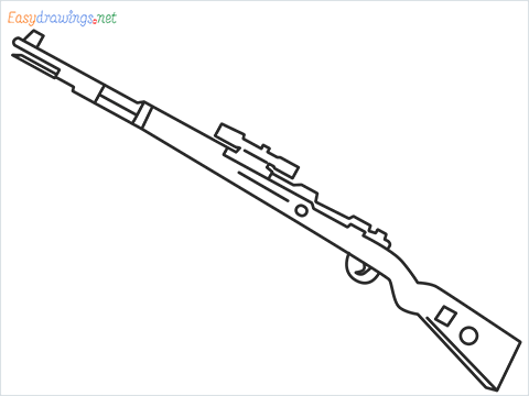 How to draw KAR98K sniper step by step for beginners