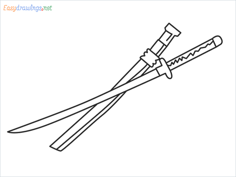 How to draw KATANA step by step for beginners