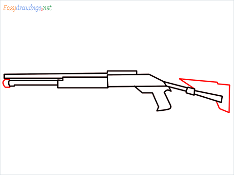 How to draw M1014 Gun step (6)
