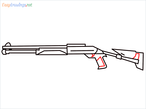How to draw M1014 Gun step (8)